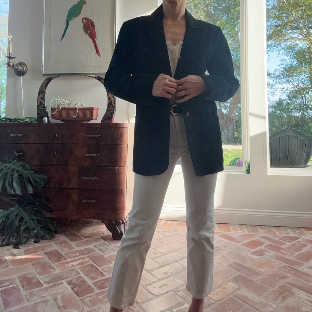 GENUINE SUEDE St. John's Bay Black Blazer. Women’s size small.